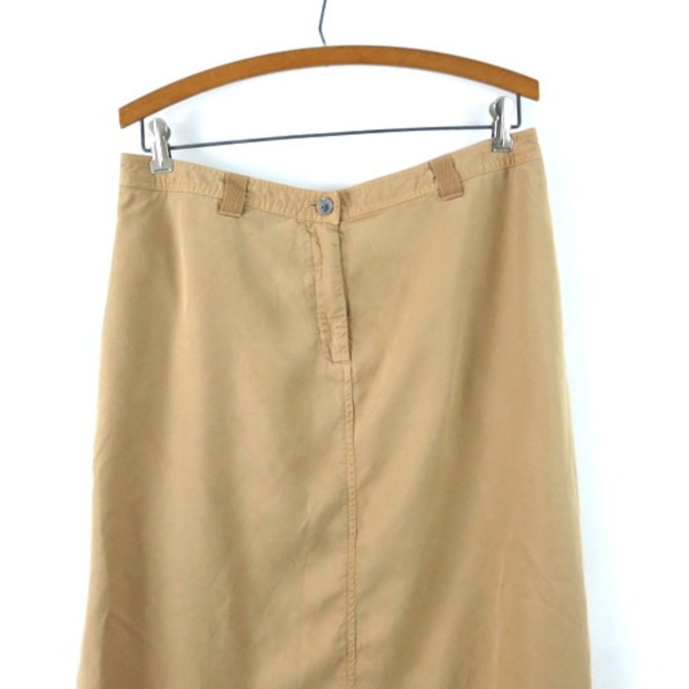 Long Camel Tencel Skirt Minimal Maxi Skirt / 12